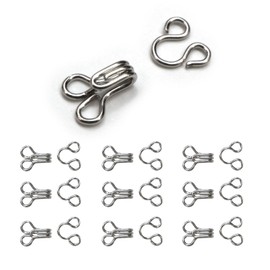 Spring Hook Set of 10 [Silver Glossy] Silver Mini Size Metal Metal Fastener Hook Handicraft Sewing Hand Made Hook Front [0.55 x 0.3 inch (14 x 7 mm)] Sparkling BK-029