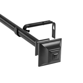 Urbanest 1-inch Diameter Pila Adjustable Single Drapery Curtain Rod, 84-inch to 120-inch, Black