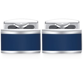 HONEY BEAR Cufflinks for Mens Shirt Business Wedding Rectangle Gift Navy Blue