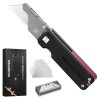 WORKPRO Premium Titanium Utility Knife, CNC Unibody w/10 Extra Blades