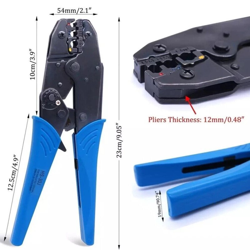 Unbranded HS-30J Ratchet Crimper Plier Crimping Hand Tool For Wire