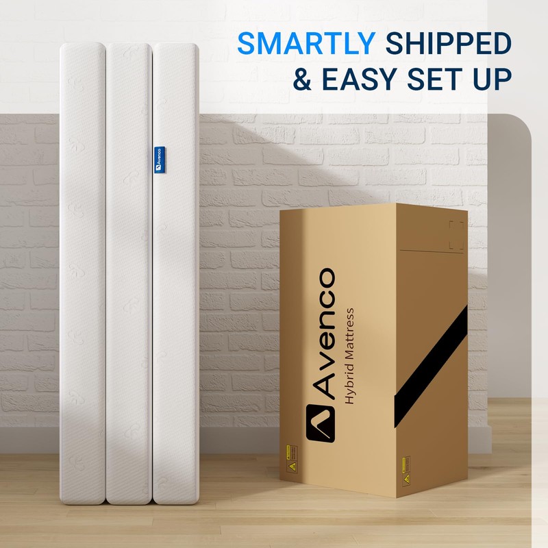 Avenco Folding Mattress, 4 Inch Trifold Mattress, Queen Size Folding