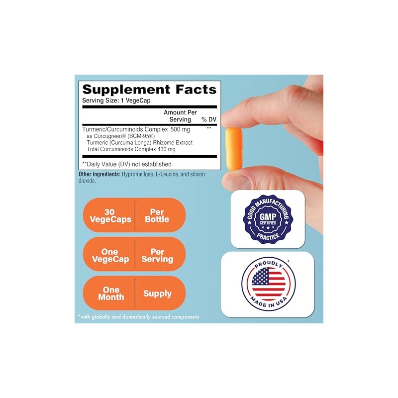 Health Thru Nutrition Complejo de curcumina y cúrcuma 500 mg