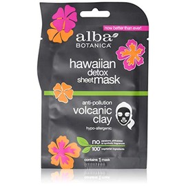 Alba Botanica Hawaiian Detox Sheet Mask, Anti-Pollution Volcanic Clay, 1 Ounce