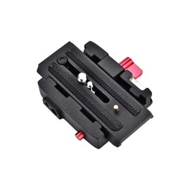 Quick Release Base Plate, Aluminium Alloy Camera Base Plate for Manfrotto 501, 500AH, 701HDV, 503HDV, Q5 and More, Black