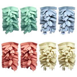 8 Pack 6 Layer Fleece Duster Refills for Swiffer Hand Duster, Zero Waste, 360-degree Cleaning，Reusable and Washable Replacement Dusters for Cleaning Ceiling Fan Hardwoods and Furniture(Multicolour)