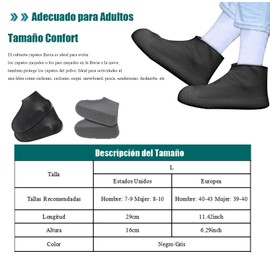 Bebeay Cubre Zapatos Impermeable Lluvia para Hombre y Mujer, Cubierta para Calzado de Viaje Plegable, Antideslizante y Reutilizable, Exteriores Cubierta para Tenis, Funda para Botas de Lluvia-Negro