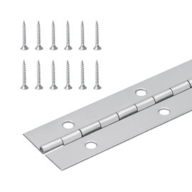 2', 3', 4', or 6' Lengths Nickel or Brass Plated 1 1/16" Continuous Hinge/Piano Hinge (Nickel Plated, 2 FT)