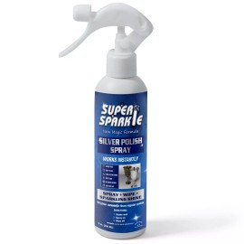 SUPER SPARKLE Silver Polish Cleaner Spray  8 Oz - Instant Tarnish Remover