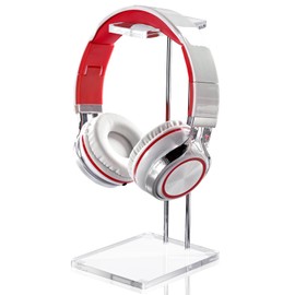 Xuhal Acrylic Headphone Stand Headset Holder for Desk, Clear Acrylic Gaming Headset Stand Universal Headphone Holder for Desktop Display Office Accessories, with Metal Hardware(Rectangle)