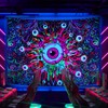 Krelymics Blacklight Mushroom Tapestry UV Eyes Tapestry Colorful Neon Tapestries