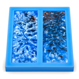 Tessco 1 Piece Double Cavity Silicone Knife Scale Mold Casting Resin Knife Mold for Bottle Stopper DIY Craft Making Supplies, 0.4 x 2 x 6 Inches, Blue