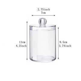 2 Pack Qtip Holder Dispenserwith Lids for Bathroom Canister Storage Organization, Vanity Makeup Organizer Canister Storage Great for Cotton Swabs, Balls, Floss, Bathroom Decor