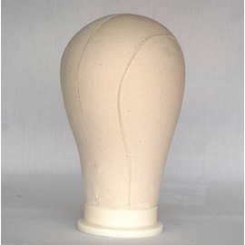 Canvas Block Head Manequin Head Wig Display With Mount Hole 22"