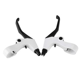 MAGT Bicycle Brake Levers Aluminum Alloy 1 Pair Mountain Bike Brake Levers Handlebar White/Black 22mm