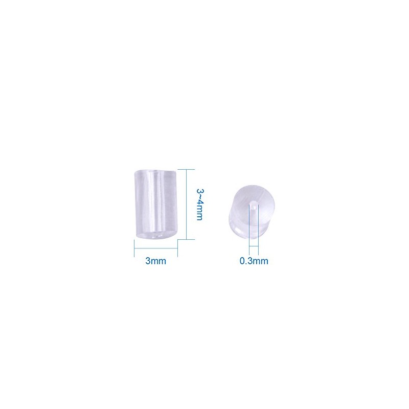 Pandahall 450pcs Clear Soft Plastic Earring Back Stopper