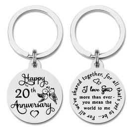 20th Wedding Anniversary Keyring Gifts for Wife Husband 20 Year Anniversary Keychain for Boyfriend Girlfriend 20th Anniversary Present for Couple Keepsake Gift for Hubby Wifey Christmas Birthday Gifts