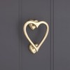 Infinity Decor Polished Brass Heart Shaped Door Knocker for Entrance