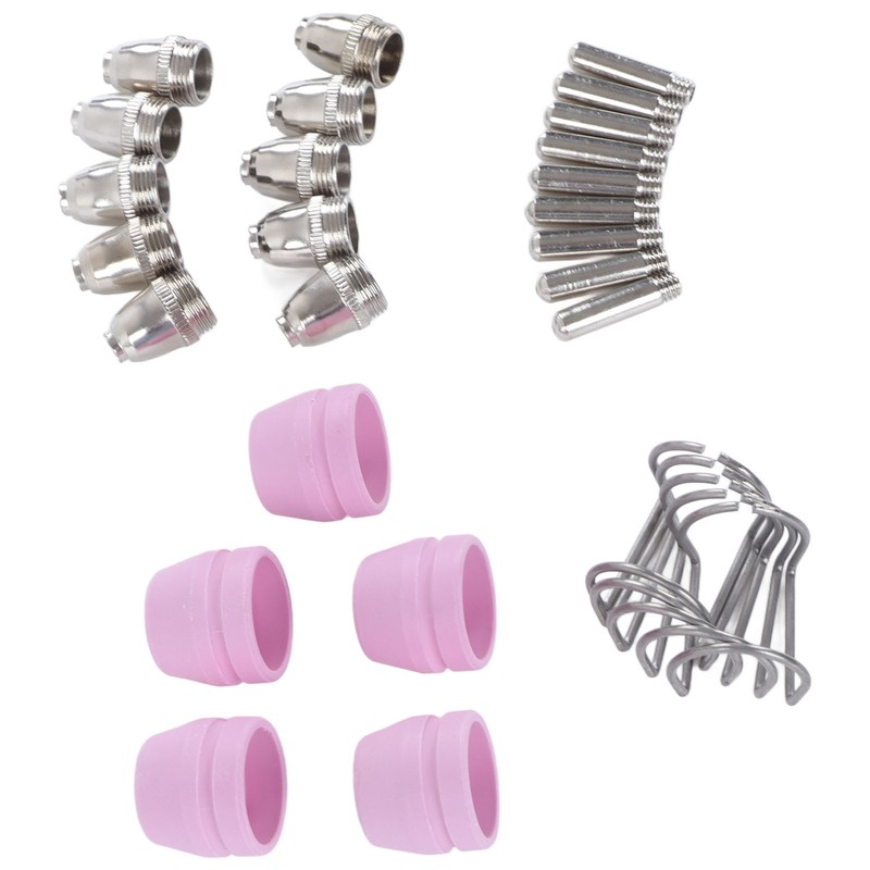 30PCS Plasma Torch Consumables ABS Easy Replacement Electrode Nozzles Cups