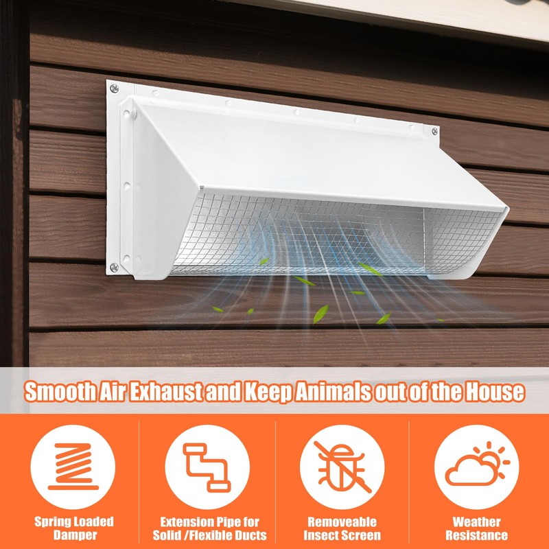 10 Inch Wall Vent Cap for Microwave Kitchen Range Hood