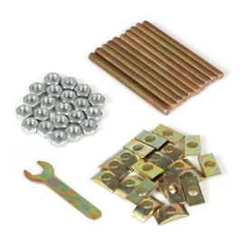 Hopbucan 10 Pieces Countertop Connectors, Tabletop Fixings, Joint Connectors, Pull Bolt Package, Copper Color, Miter Pull Bolts, Countertop Folding Connectors