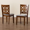 Baxton Studio Abigail Dining Chairs, Set of 2, Grey/Walnut Brown