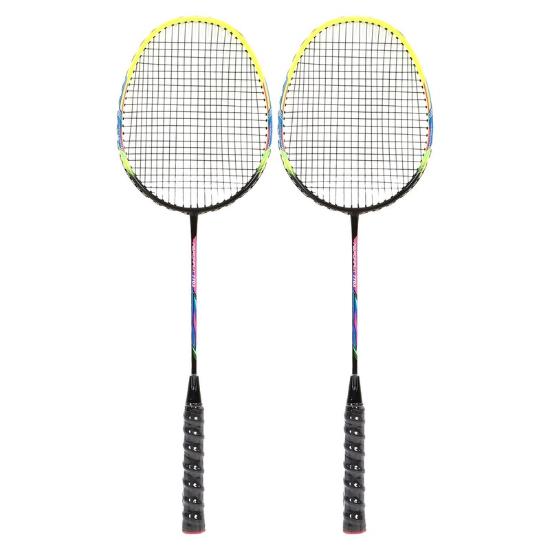 1 Pair Green Badminton Racket Set Fashionable Lightweight Comfortable Grip