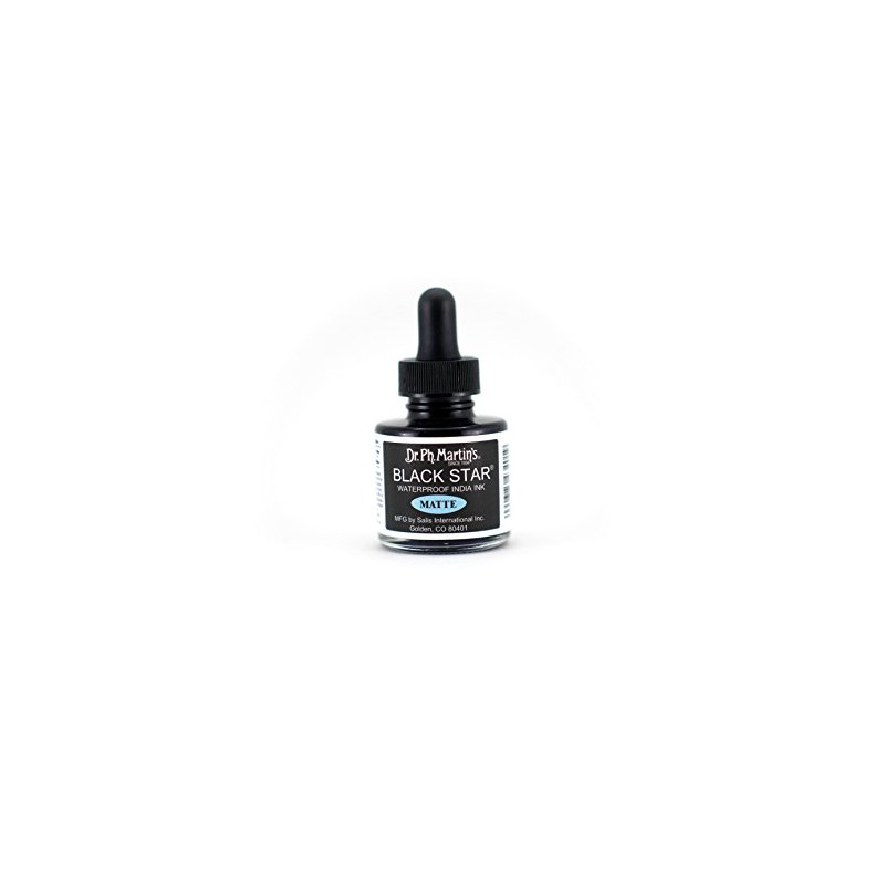 Dr. Ph. Martin's Black Star India Ink (Matte) Ink Bottle,