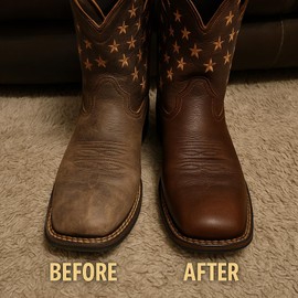 Eagle Heavy-Duty Leather Restorer & Preservative Balm – Neatsfoot Oil & Beeswax Treatment for Dry, Cracked, Oiled & Faded Leather – Revives Boots, Saddles, Furniture, Jackets & Tack (4oz)