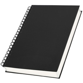 Yarotm Plain Paper Spiral Notebook A4-1 PC Thick A4 Unlined Note Book Wirebound with 100gsm Blank Paper - 21x28.5cm Kraft Hardcover 120 Sheets Blank Notepad Black for School Office Women Man