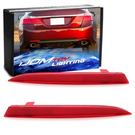 iJDMTOY OE-Spec Red Lens Rear Bumper Reflector Lenses Compatible With 2013-2015 Honda Accord 4-Door Sedan, OE-Spec LH RH Assembly