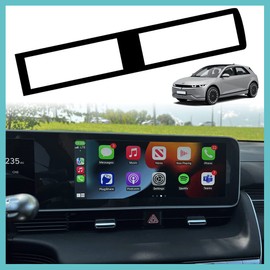 BestEvMod for Ioniq5 Screen Bezel Protector Accessories,Navigation Touchscreen Screen Bezel Compatible with Hyundai Ioniq 5 2022-2024 Accessories (upgraded Gloss Black-Bezel only)