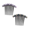 Baluue 2pcs Flower Patterned Hair Combs Rhinestone Teeth Hairpin Stylish