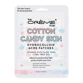 The Crème Shop parches de algodón para el acné hidrocoloide, puntos curativos del acné, pegatinas para el acné, parches para el tratamiento del acné c
