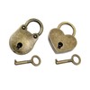 Pack of 2 Mini Bronze Antique Padlock Small Metal Heart