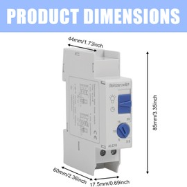 Staircase Automatic 230 V, Electronic Staircase Automatic 16 A 230 V Staircase Light Switch, DIN Rail, Installable Staircase Machine, DIN Rail, 3 or 4-Wire Installation, 1 Module