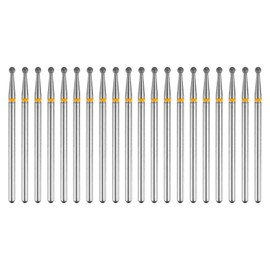 HARFINGTON 20pcs 325-400 Grits Diamond Grinding Bit 2mm Ball Head 2.35mm Shank 2mm Length Stone Sanding Drill Bits Rotary Tool for Ceramic Glass Nails Grinding Polishing