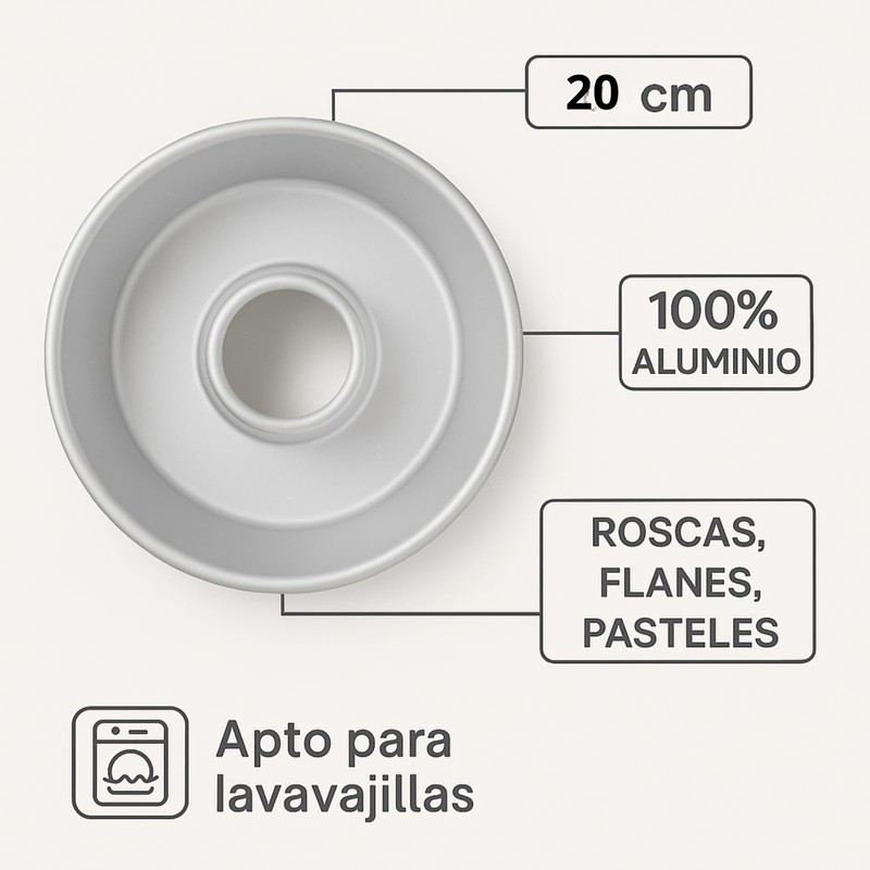 Molde Para Hornear Rosca de Aluminio, Moldes Para Roscas de