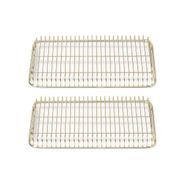 Caraway Stainless Steel Cooling Rack Set - 2x 9" x 13" - For Cooling Baked Goods, Icing, & More - Designed to Fit Into Our Small Baking Sheet - Gold