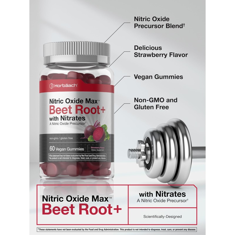 Horbäach Nitric Oxide Beet Root Gummies | 60 Count |