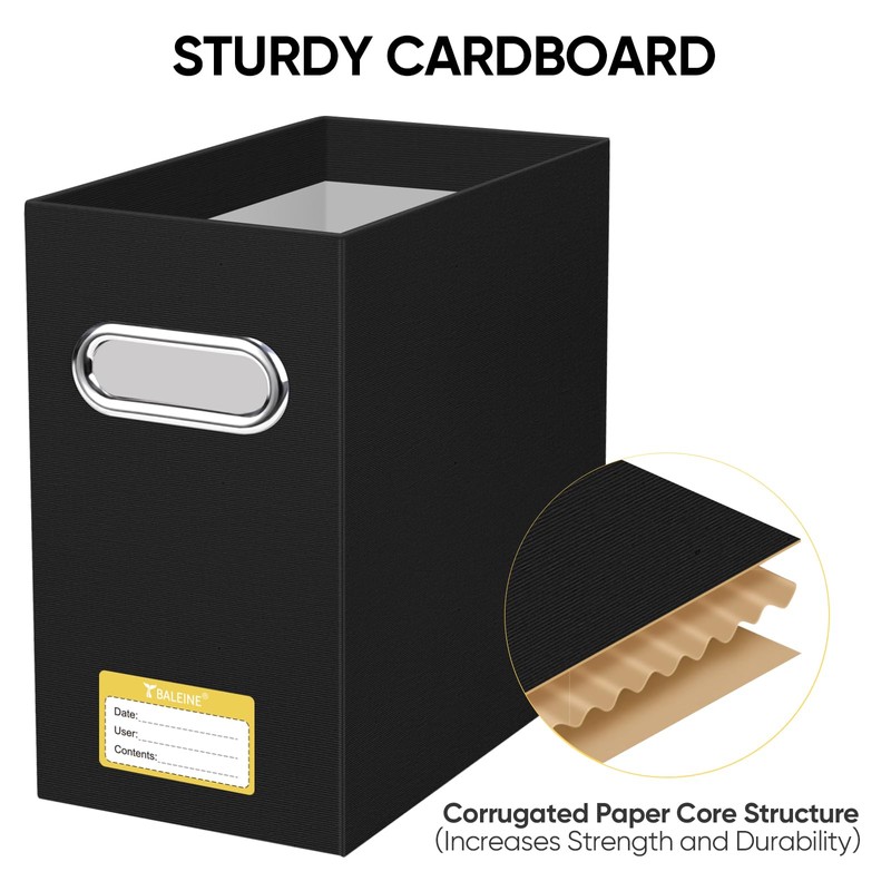 BALEINE File Organizer, File Box with Handle, Cardboard File Folder