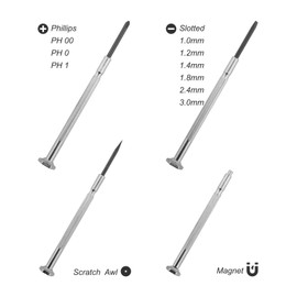 Gunpla 11pcs Precision Screwdrivers Set, Mini Phillips Slotted Screw Drivers Heavy Duty Comfortable Spinning Cap Professional DIY Tools for Jewelry Mechanics Electronics Computer Watch Repair
