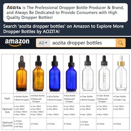 Paquete de 4, botellas de 2 oz con cuentagotas y 1 embudo y 4 etiquetas - Botellas de aceites esenciales para salud, cuidado personal y belleza - Bote