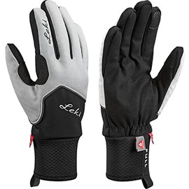 LEKI W Nordic Thermo Lady Grey/Black/White - Primaloft Waterproof Breathable Primaloft Women's Gloves, Size 6