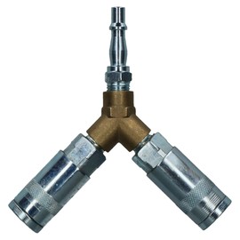 Airline Y Piece 3 Way Quick Release Fittings for Compressor Air Hose 1/4 BSP