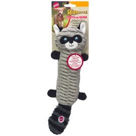 SPOT Skinneeez Stretch and Squeak Dog Toy - Stuffing-Free Stretchy Toy with Crinkle and Squeaker, Fun for Dogs to Tug and Fetch, Assorted Animal Characters - Beaver, Raccoon, or Fox - 13in