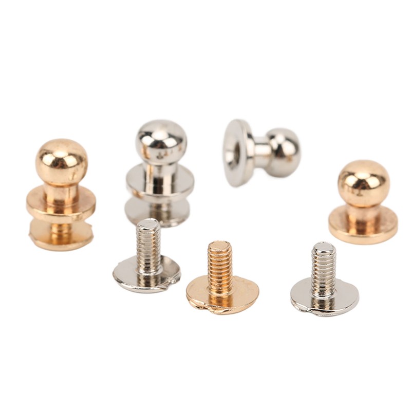 200 Set Chicago Screws 0.3x0.2in Pure Copper Glossy Durable Round