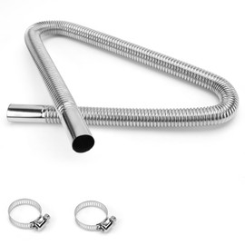 Exhaust Pipe Auxiliary Heater, 100 cm Exhaust Hose Auxiliary Heater, Exhaust Hose for Power Generators with Two Stainless Steel Clips