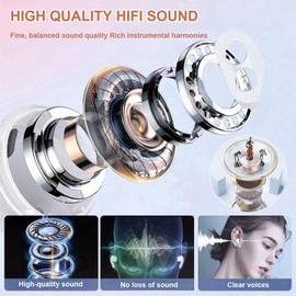 Wireless Earbuds AirBuds Pods Bluetooth 5.3 Headphones in Ear with HiFi Stereo Deep Bass 4 ENC Noise Cancelling Mic Wireless Earphones 48H Playtime IP7 Waterproof Android/IOS/Air Pod