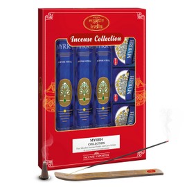 Mystic India - Hem Incense Myrrh 4 Tube Hexa & 3 Box Cones with Free Incense Holder & Cone Holders